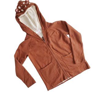Hannah Anderson Children's Deer Hoodie 110 Full Zip Sweater Brown Spots